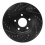 R1 07-10 Chevrolet Cobalt Front Right Drilled & Slotted Black Brake Rotor