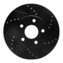 R1 06-11 Chevrolet HHR Front Right Drilled & Slotted Black Brake Rotor
