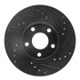 R1 04-08 Chevrolet Malibu Front Left Drilled & Slotted Black Brake Rotor