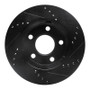 R1 97-05 Chevrolet Classic Front Left Drilled & Slotted Black Brake Rotor