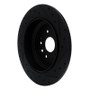 R1 14-16 Acura MDX Rear Left Drilled & Slotted Black Brake Rotor