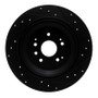 R1 14-16 Acura MDX Rear Left Drilled & Slotted Black Brake Rotor