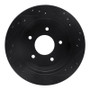 R1 94-96 Chevrolet COMMERCIAL CHASSIS Rear Left Drilled & Slotted Black Brake Rotor