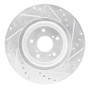 R1 14-20 Acura TLX Front Left Drilled & Slotted Silver Brake Rotor