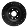 R1 05-12 Acura RL Rear Left Drilled & Slotted Black Brake Rotor