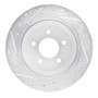 R1 03-11 Ford Crown Victoria Rear Right Drilled & Slotted Silver Brake Rotor