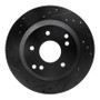 R1 88-96 Chevrolet Corvette Rear Left Drilled & Slotted Black Brake Rotor