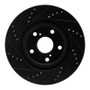 R1 88-94 Chevrolet Corvette Front Right Drilled & Slotted Black Brake Rotor
