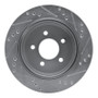 R1 03-11 Ford Crown Victoria Rear Left Drilled & Slotted Silver Brake Rotor