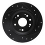 R1 02-04 Acura RL Rear Left Drilled & Slotted Black Brake Rotor