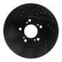 R1 99-04 Acura RL Front Left Drilled & Slotted Black Brake Rotor