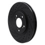 R1 97-05 Acura NSX Front Left Drilled & Slotted Black Brake Rotor