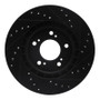 R1 97-05 Acura NSX Front Left Drilled & Slotted Black Brake Rotor