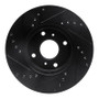 R1 98-99 Acura CL Front Right Drilled & Slotted Black Brake Rotor