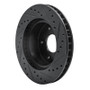R1 63-82 Chevrolet Corvette Front Left Drilled & Slotted Black Brake Rotor