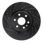 R1 10-16 Cadillac SRX Front Left Drilled & Slotted Black Brake Rotor