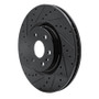 R1 10-16 Cadillac SRX Front Left Drilled & Slotted Black Brake Rotor