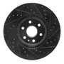 R1 10-16 Cadillac SRX Front Left Drilled & Slotted Black Brake Rotor