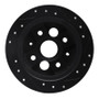 R1 86-89 Acura Integra Rear Left Drilled & Slotted Black Brake Rotor
