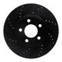 R1 03-11 Ford Crown Victoria Front Left Drilled & Slotted Black Brake Rotor
