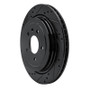 R1 13-19 Cadillac ATS Rear Left Drilled & Slotted Black Brake Rotor
