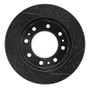 R1 06-11 Cadillac DTS Front Left Drilled & Slotted Black Brake Rotor