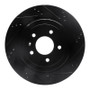 R1 05-11 Cadillac CTS Rear Right Drilled & Slotted Black Brake Rotor
