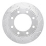 R1 99-05 Ford F-250 4WD (Super Duty) Front Right Drilled & Slotted Silver Brake Rotor