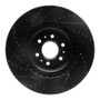 R1 04-11 Cadillac CTS Front Right Drilled & Slotted Black Brake Rotor