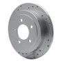 R1 97-04 Ford Expedition Rear Left Drilled & Slotted Silver Brake Rotor