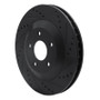 R1 97-09 Cadillac XLR Left Front Drilled & Slotted Black Brake Rotor