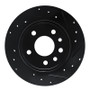 R1 97-01 Cadillac CATERA Rear Right Drilled & Slotted Black Brake Rotor