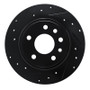 R1 97-01 Cadillac CATERA Rear Left Drilled & Slotted Black Brake Rotor
