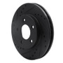 R1 01-07 Buick Rendezvous Front Left Drilled & Slotted Black Brake Rotor