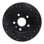 R1 11-16 Buick Regal Rear Left Drilled & Slotted Black Brake Rotor