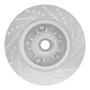 R1 97-99 Ford F-150 RWD Front Left Drilled & Slotted Silver Brake Rotor