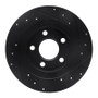 R1 98-05 Buick Park Avenue Rear Left Drilled & Slotted Black Brake Rotor
