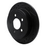 R1 03-07 Jeep Liberty Rear Left Drilled & Slotted Black Brake Rotor