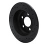 R1 03-07 Jeep Liberty Rear Left Drilled & Slotted Black Brake Rotor