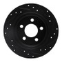 R1 03-07 Jeep Liberty Rear Left Drilled & Slotted Black Brake Rotor