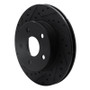 R1 99-04 Jeep Grand Cherokee Front Left Drilled & Slotted Black Brake Rotor