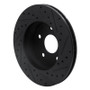 R1 99-04 Jeep Grand Cherokee Front Left Drilled & Slotted Black Brake Rotor
