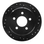 R1 93-98 Jeep Grand Cherokee Rear Right Drilled & Slotted Black Brake Rotor