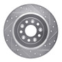 R1 05-19 Ford Five Hundred Rear Right Drilled & Slotted Silver Brake Rotor