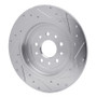 R1 05-19 Ford Explorer Rear Left Drilled & Slotted Silver Brake Rotor