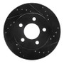 R1 90-99 Jeep Cherokee Front Right Drilled & Slotted Black Brake Rotor