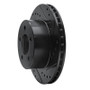 R1 90-99 Jeep Cherokee Front Right Drilled & Slotted Black Brake Rotor