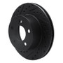 R1 90-99 Jeep Cherokee Front Left Drilled & Slotted Black Brake Rotor