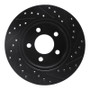 R1 90-99 Jeep Cherokee Front Left Drilled & Slotted Black Brake Rotor