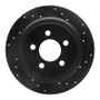R1 07-12 Dodge Nitro Rear Right Drilled & Slotted Black Brake Rotor